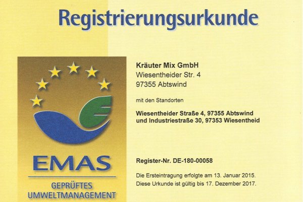 Registrierungsurkunde